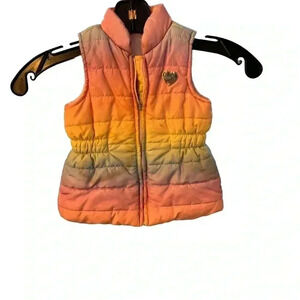Juicy Couture Toddler Girls Zip Up Rainbow Puffer Vest Sz 18 Months